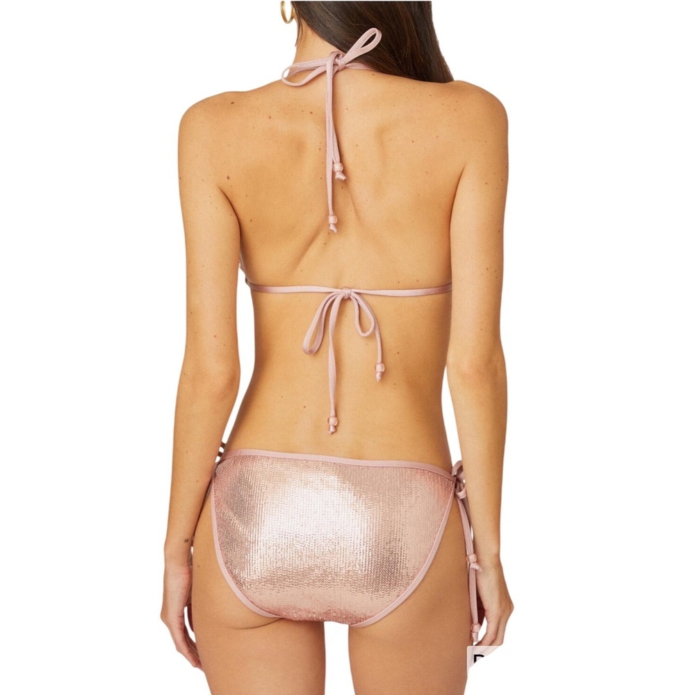 NWT Shoshanna Bikini Bottom Swimsuit XS Rose Gold Sequins MSRP $175 - Picture 2 of 3